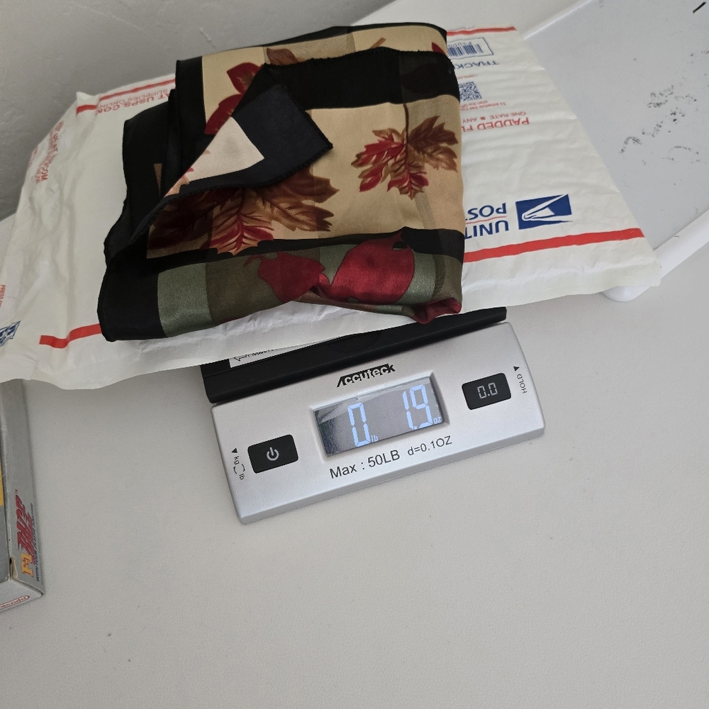 Fall Foliage Black Floral Scarf Autumn  Maple Leaves  Dark Romantic Sheer 13x29 - Picture 9 of 9